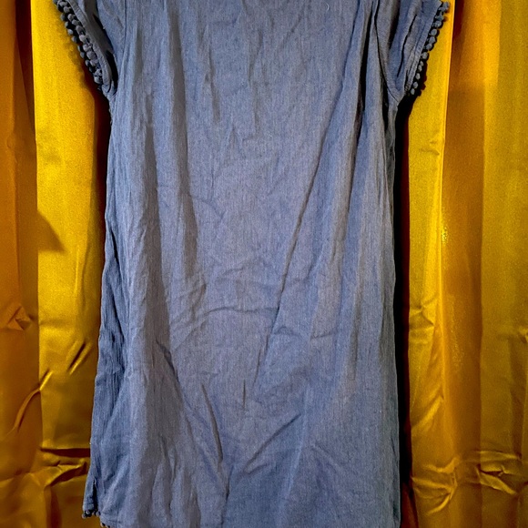 Girls Red Camel Girls Dress, Size XL, Navy with pink and green embroidery, CUTE - Picture 3 of 4